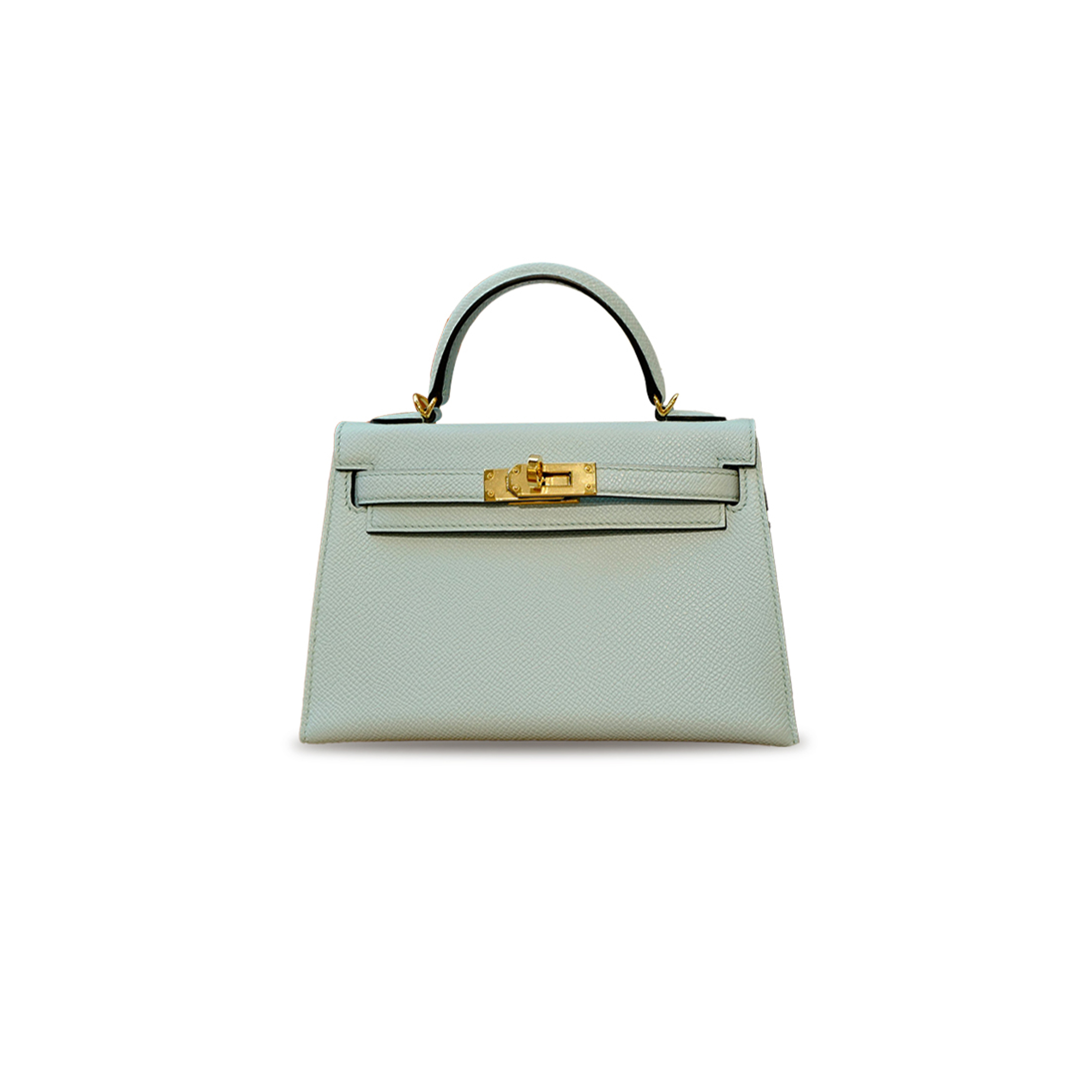 HERMÈS MASTER MINI KELLY II EPSOM BREEZE BLUE GOLD BUCKLE (19*12*5.5cm) 